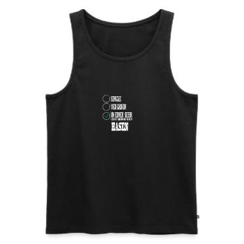 In einer Beziehung mit meinem Hasen - Männer Premium Bio Tank Top - Schwarz - Vorne - Michal (187cm)