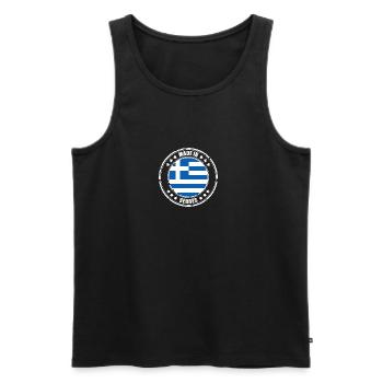 MADE IN SERRES - Débardeur bio Premium Homme - noir - Devant - Michal (187cm)
