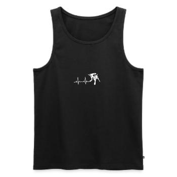 Jack Russel heartbeat - gift idea for dog fans - Men's Premium Organic Tank Top - black - Front - AI Model Male 178 light (178cm)