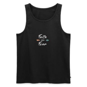 faith over fear - Männer Premium Bio Tank Top - Schwarz - Vorne - AI Model Male 178 light (178cm)