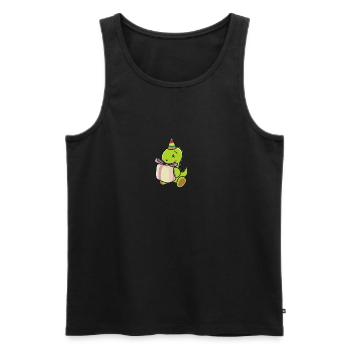 Kids Birthday Dino T-Rex T Rex Dinosaur - Men's Premium Organic Tank Top - black - Front - AI Model Male 178 light (178cm)