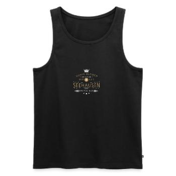 Seehausen Stadt - Männer Premium Bio Tank Top - Schwarz - Vorne - Michal (187cm)