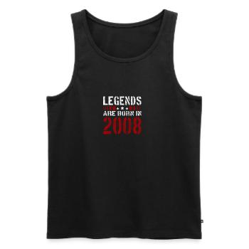 LEGENDS ARE BORN IN 2008 BIRTHDAY CHRISTMAS SHIRT - Men's Premium Organic Tank Top - black - Front - Michal (187cm)