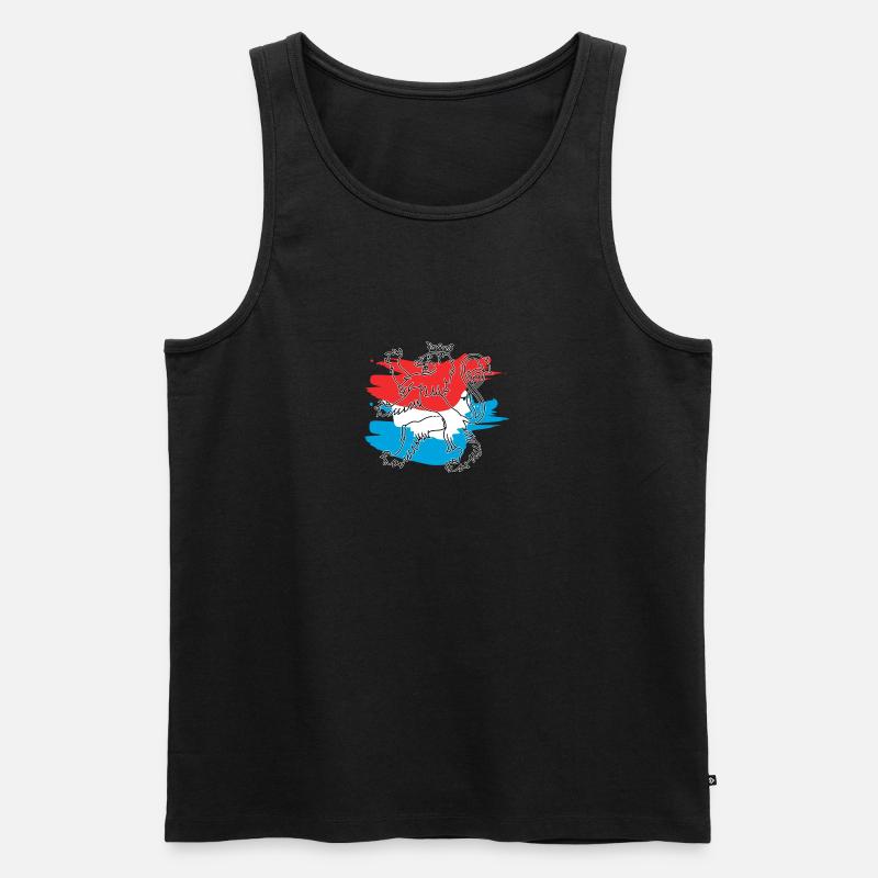 Roude Leiw mat Faarw - Männer Premium Bio Tank Top - Schwarz
