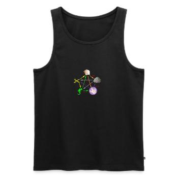 Schere Stein Papier Echse Spock - Männer Premium Bio Tank Top - Schwarz - Vorne - Michal (187cm)