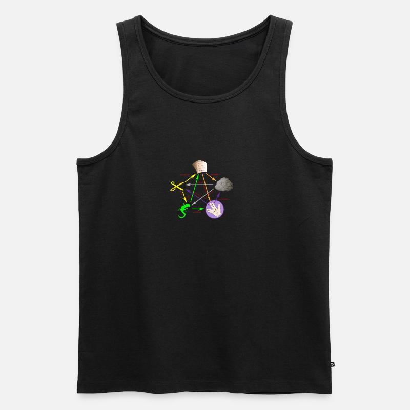 Schere Stein Papier Echse Spock - Männer Premium Bio Tank Top - Schwarz