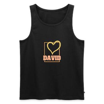 Herz David - Männer Premium Bio Tank Top - Schwarz - Vorne - AI Model Male 178 light (178cm)
