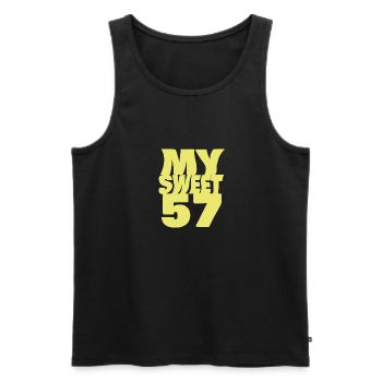 Birthday 57 - Men's Premium Organic Tank Top - black - Front - Michal (187cm)
