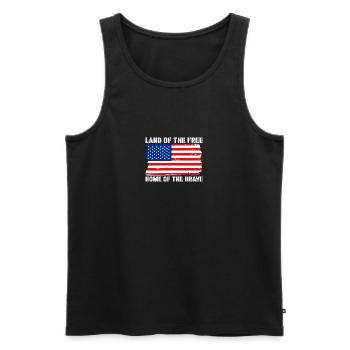 Terre de l’Amérique libre Drapeau des États-Unis Liberté de foi - Débardeur bio Premium Homme - noir - Devant - Michal (187cm)