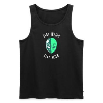 Stay Weird Stay Alien - Men's Premium Organic Tank Top - black - Front - AI Model Male 178 light (178cm)
