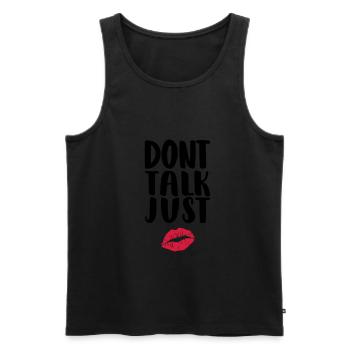 dont-talk-just-kiss - Men's Premium Organic Tank Top - black - Front - AI Model Male 178 light (178cm)