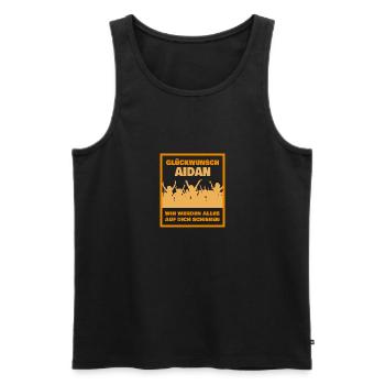 Geschenk für Aidan - Männer Premium Bio Tank Top - Schwarz - Vorne - Michal (187cm)
