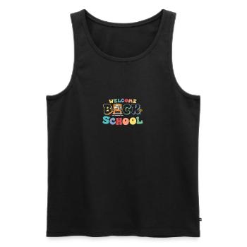 Willkommen zurück in der Schule für niedlichen lustigen Schulbus - Männer Premium Bio Tank Top - Schwarz - Vorne - Michal (187cm)