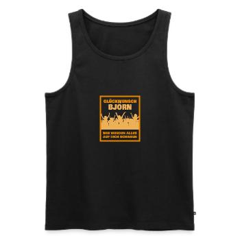 Abschluss Björn - Männer Premium Bio Tank Top - Schwarz - Vorne - AI Model Male 178 light (178cm)
