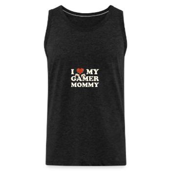 J’aime ma maman Gamer - I Heart My Gamer Mommy - Débardeur bio Premium Homme - charbon - Devant - Alexander (188cm)