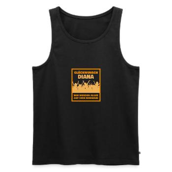 Diana - Männer Premium Bio Tank Top - Schwarz - Vorne - AI Model Male 178 light (178cm)
