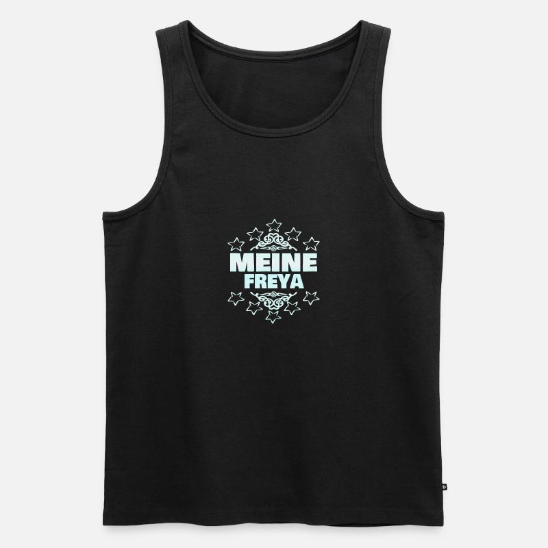 Freya als Mädchen - Männer Premium Bio Tank Top - Schwarz