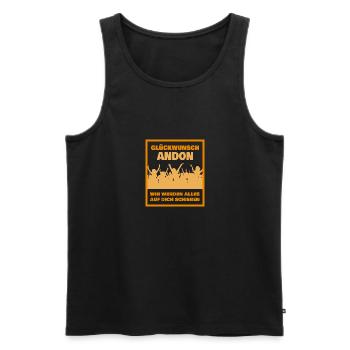 Kollege Andon - Männer Premium Bio Tank Top - Schwarz - Vorne - AI Model Male 178 light (178cm)