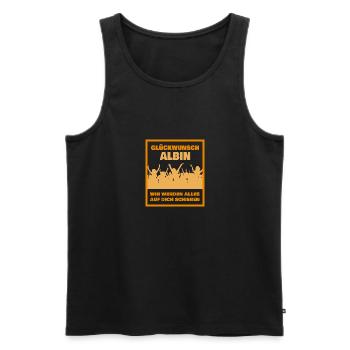 Albin - Men's Premium Organic Tank Top - black - Front - AI Model Male 178 light (178cm)