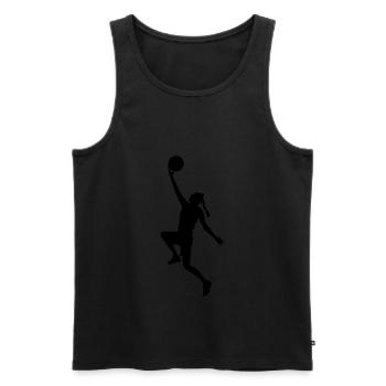 basketball girl silhouette - Débardeur bio Premium Homme - noir - Devant - Michal (187cm)