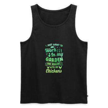 I Just Want To Work In My Garden And Hang Out With - Männer Premium Bio Tank Top - Schwarz - Vorne - Michal (187cm)