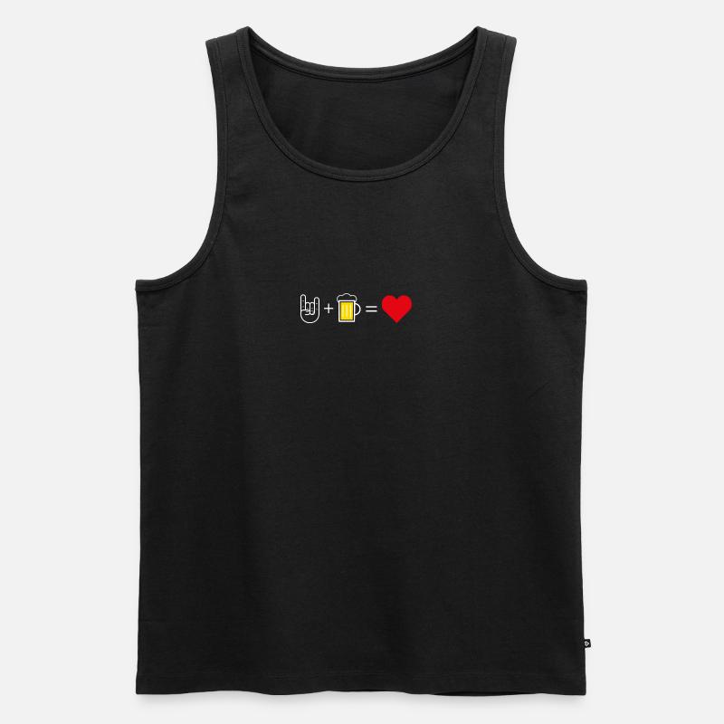 Rock+Bier=Liebe - Männer Premium Bio Tank Top - Schwarz