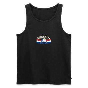 USA Flag Party in The USA Patriotic 4th of July - Men's Premium Organic Tank Top - black - Front - Michal (187cm)