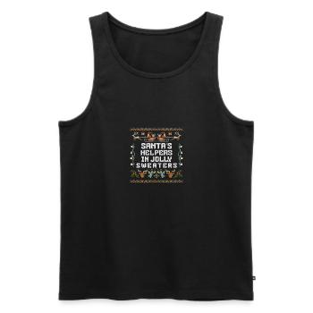 Christmas Santa's Here Jolly Elf Oh Oh Oh - Men's Premium Organic Tank Top - black - Front - Michal (187cm)