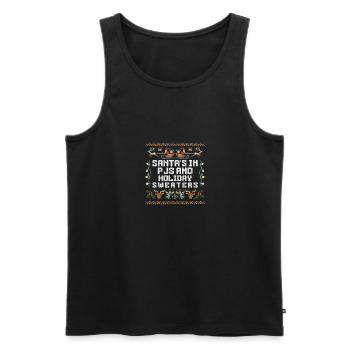 Christmas Santa's Here Jolly Elf Oh Oh Oh - Men's Premium Organic Tank Top - black - Front - Michal (187cm)
