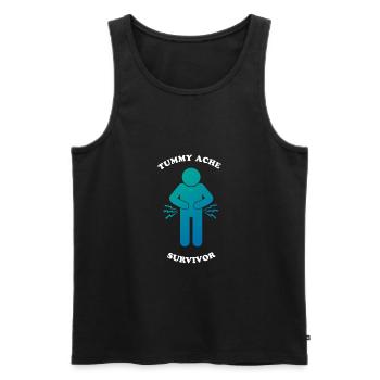 Tummy Ache Survivor - Männer Premium Bio Tank Top - Schwarz - Vorne - Michal (187cm)