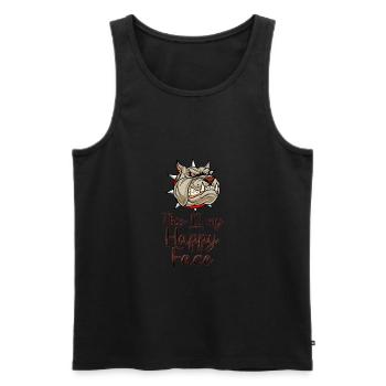 Angry face face cartoon happy face cartoon - Men's Premium Organic Tank Top - black - Front - AI Model Male 178 light (178cm)
