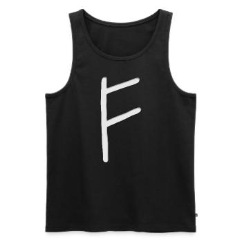Futhark Runic Alphabet Fehu - Men's Premium Organic Tank Top - black - Front - AI Model Male 178 light (178cm)