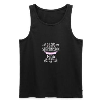 nina - Männer Premium Bio Tank Top - Schwarz - Vorne - AI Model Male 178 light (178cm)