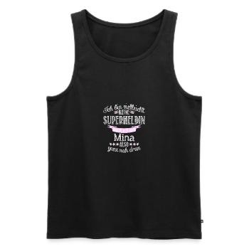 mina - Männer Premium Bio Tank Top - Schwarz - Vorne - Michal (187cm)