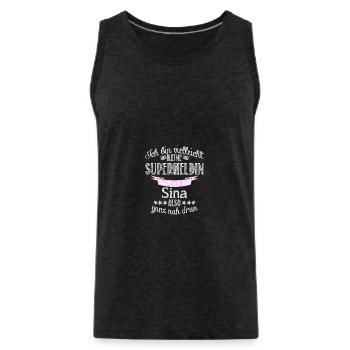 sina - Männer Premium Bio Tank Top - Anthrazit - Vorne - Alexander (188cm)