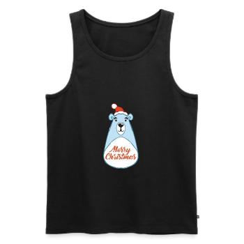 Christmas Bear - Men's Premium Organic Tank Top - black - Front - AI Model Male 178 light (178cm)