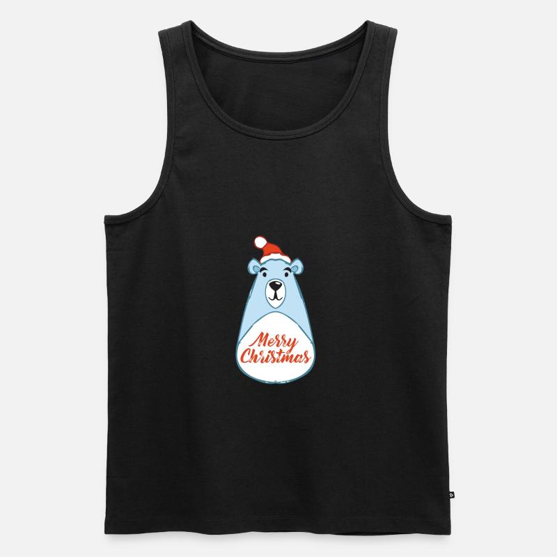 Weihnachtsbär - Männer Premium Bio Tank Top - Schwarz