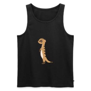 Meerkat Sibossr - Men's Premium Organic Tank Top - black - Front - Michal (187cm)