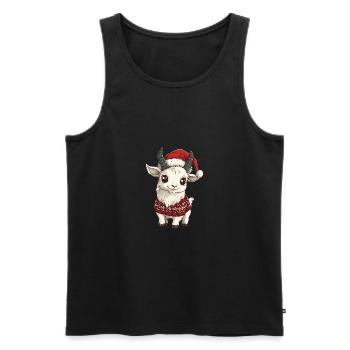 Bande dessinée de Noël Chèvre de montagne - Débardeur bio Premium Homme - noir - Devant - Michal (187cm)