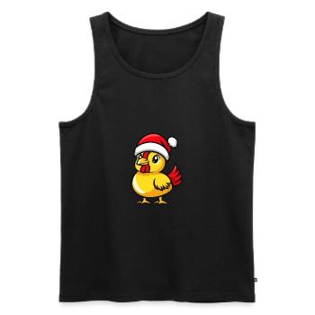 Hahn Weihnachten Niedlich - Männer Premium Bio Tank Top - Schwarz - Vorne - AI Model Male 178 light (178cm)