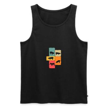 Pig - Men's Premium Organic Tank Top - black - Front - Michal (187cm)