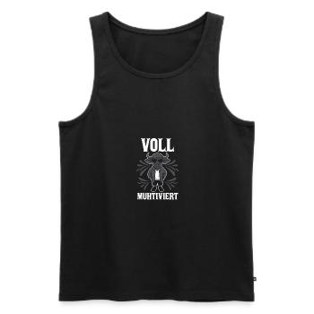 Cow Fully Muhtived - Men's Premium Organic Tank Top - black - Front - Michal (187cm)