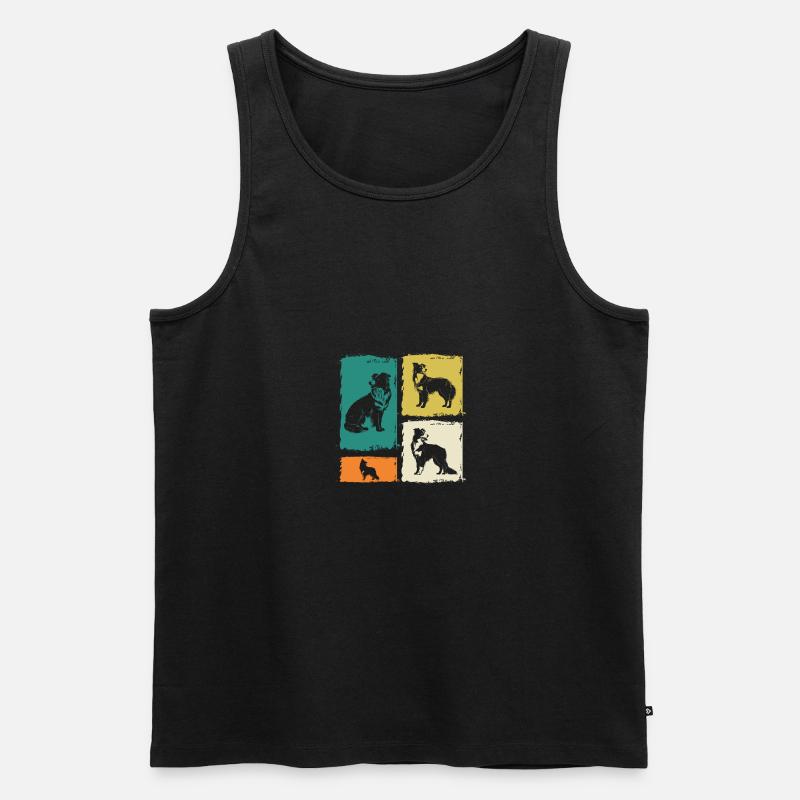 Border Collie - Männer Premium Bio Tank Top - Schwarz