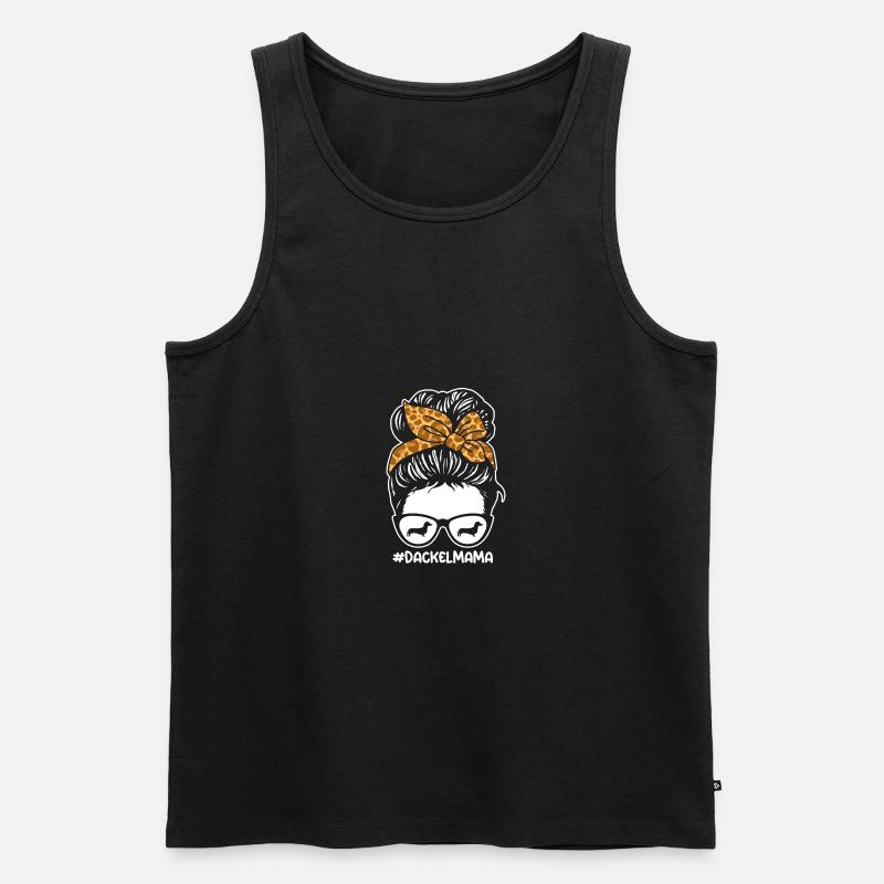 Mama Mutter Hund Dackel - Männer Premium Bio Tank Top - Schwarz