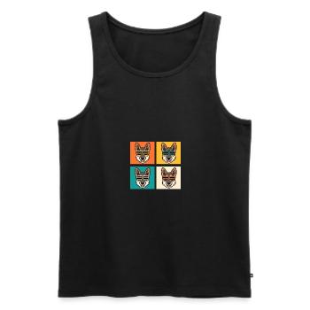Hund Deutscher Schäferhund - Männer Premium Bio Tank Top - Schwarz - Vorne - AI Model Male 178 light (178cm)