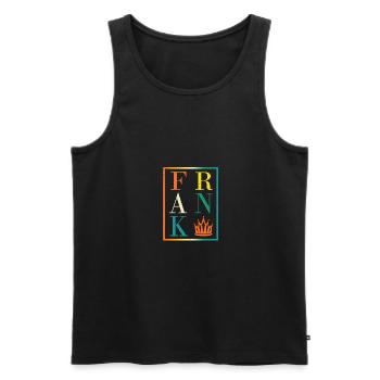 Frank - Men's Premium Organic Tank Top - black - Front - AI Model Male 178 light (178cm)