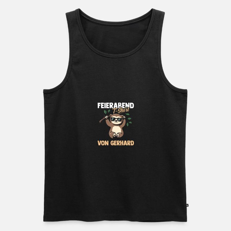 Faultier Gerhard - Männer Premium Bio Tank Top - Schwarz