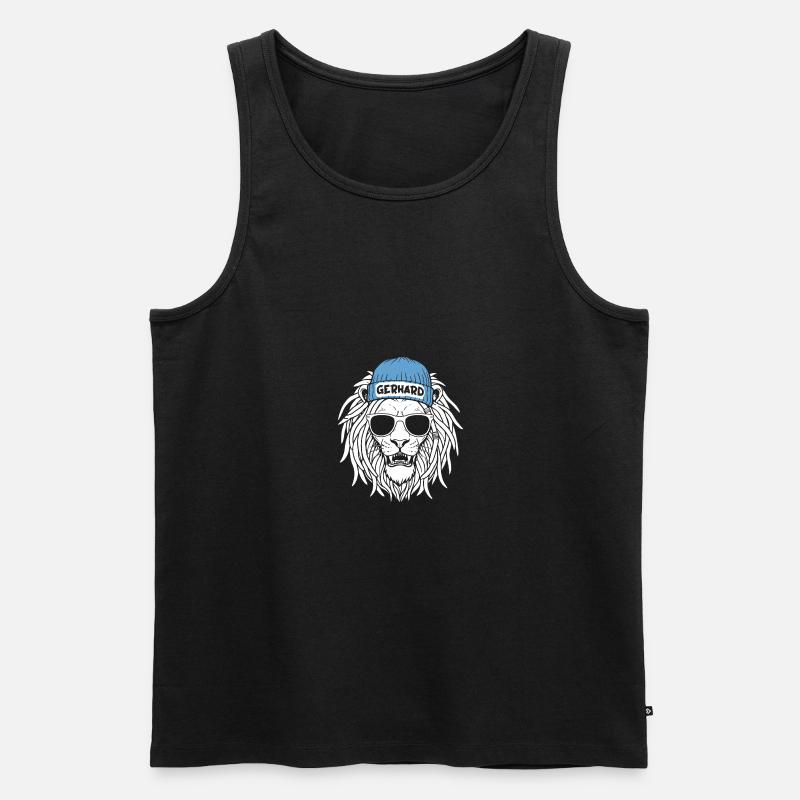 Löwe Gerhard - Männer Premium Bio Tank Top - Schwarz