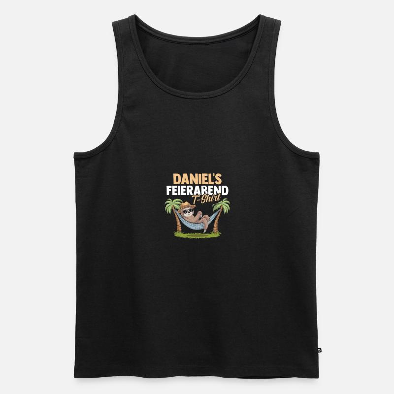 Faultier Daniel - Männer Premium Bio Tank Top - Schwarz