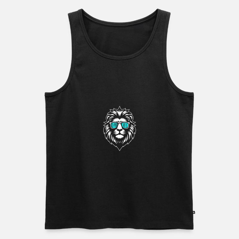 Löwe Daniel - Männer Premium Bio Tank Top - Schwarz
